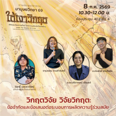 EP.3 | 8B02 - ประชุมวิชาการมานุษยวิทยา 69 หัวข้อ ใต้เงาวิกฤต ชีวิตและจินตภาพใหม่ในความผุพังเชิงโครงสร้าง Under The Shadow of Crisis Lives and New Imagery amid Structural Deterioration
